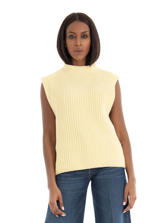 Selected Women's Sleeveless Sweater Cotton Beige