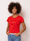 Heavy Tools Γυναικείο Αθλητικό T-shirt Κόκκινο