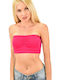 First Woman pentru Femei de Vară Crop Top Fuchsia