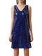 Summer Mini Evening Dress Navy Blue