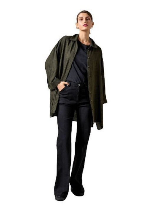 Langärmelig Damen Hemd Khaki Geprüft