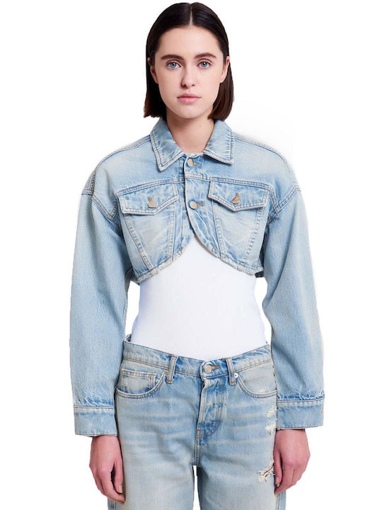 Vicolo Women's Short Jean Jacket for Spring or Autumn Blue