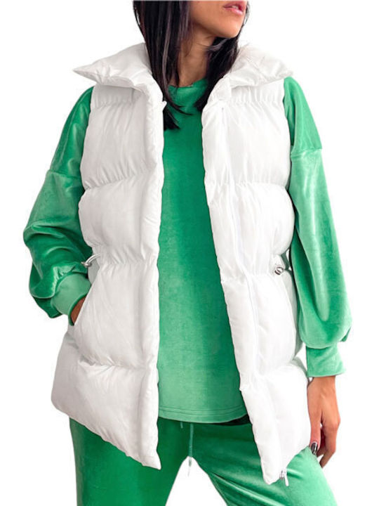 Chica Women's Short Puffer Jacket for Winter White