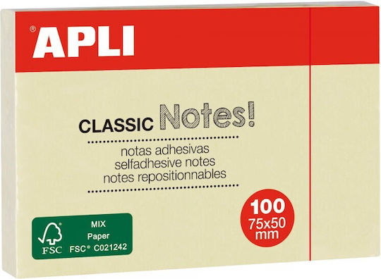 Apli Haftnotizen im Würfel 100 Blätter Gelb