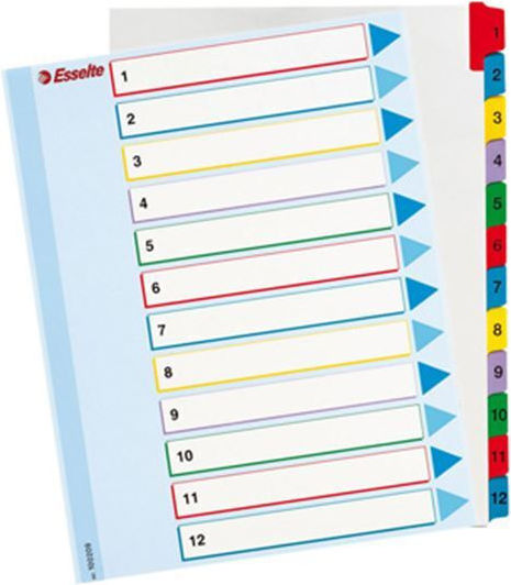 Esselte Plastic Dividers for Documents A4 12pcs