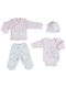 Biorganic Set Babystrampler Langärmliges mit Hose Mehrfarbig 4Stück