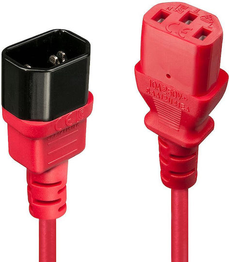 Lindy IEC C14 / IEC C13 - IEC C14 / IEC C13 Kabel 0.5m Rot (30476)