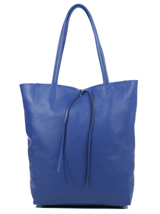 Passaggio Leather Women's Leather Shopper Shoulder Bag Blue