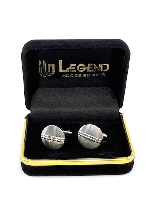 Legend Accessories Manschettenknöpfe aus Silber in Silber Farbe