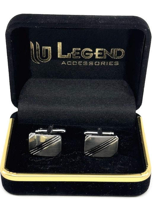 Legend Accessories Manschettenknöpfe aus Silber in Silber Farbe