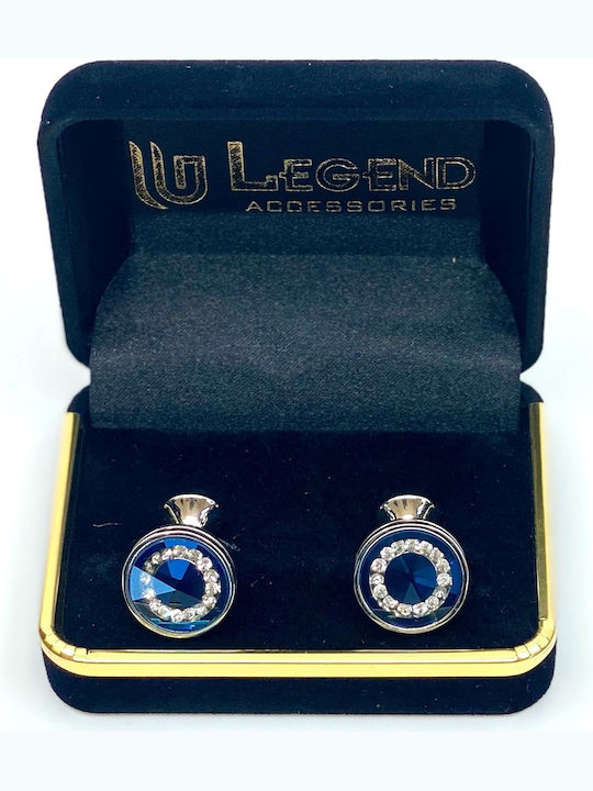 Legend Accessories Manschettenknöpfe aus Silber in Blau Farbe