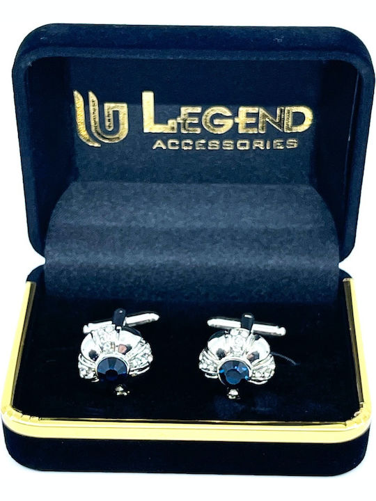 Legend Accessories Manschettenknöpfe aus Silber in Blau Farbe