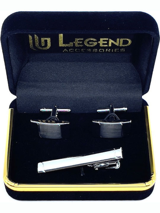 Legend Accessories Manschettenknöpfe aus Silber in Silber Farbe