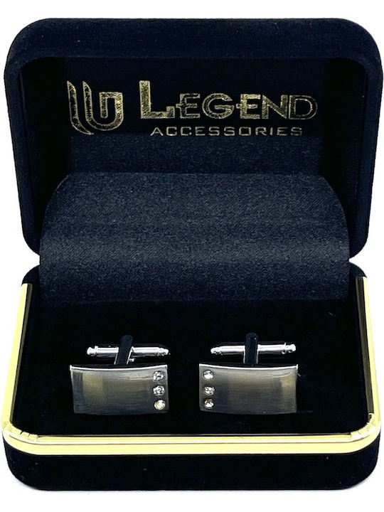 Legend Accessories Manschettenknöpfe aus Silber in Silber Farbe