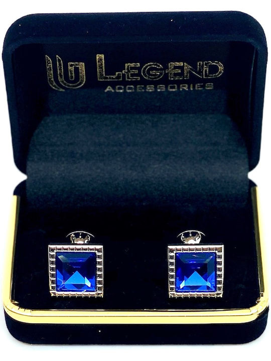 Legend Accessories Manschettenknöpfe aus Silber in Blau Farbe