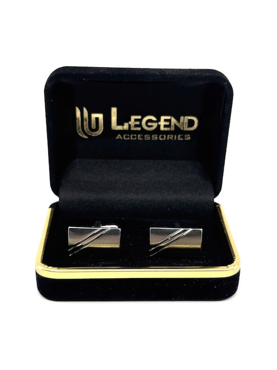 Legend Accessories Manschettenknöpfe aus Silber in Silber Farbe