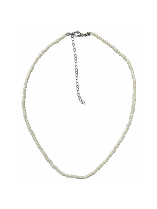 Kostibas Fashion Halskette aus Stahl mit Perlen