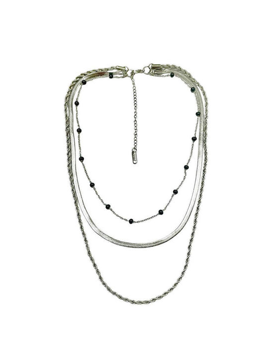 Tatu Moyo Necklace Triple from Gold Plated Steel