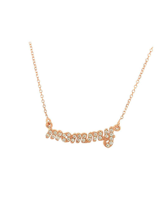 Xryseio Necklace with Rose Gold Plating with Zircon