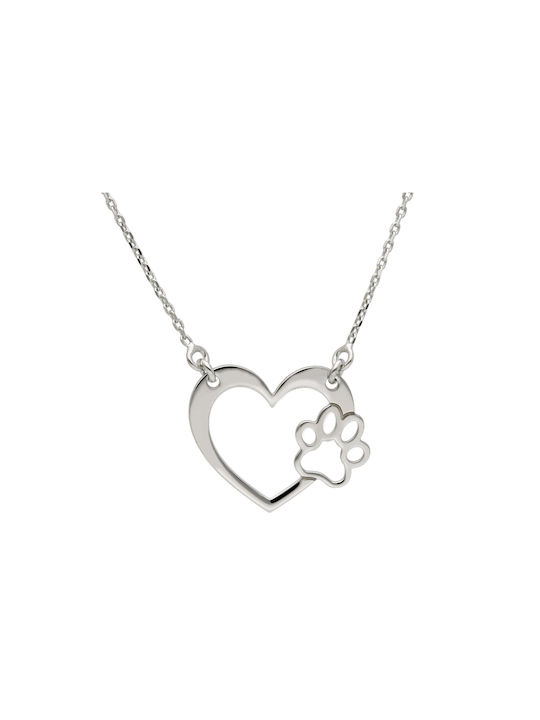 Mentzos Necklace with design Heart from Silver