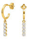 Victoria Cruz Earrings made of Silver Gold Plated with Stones