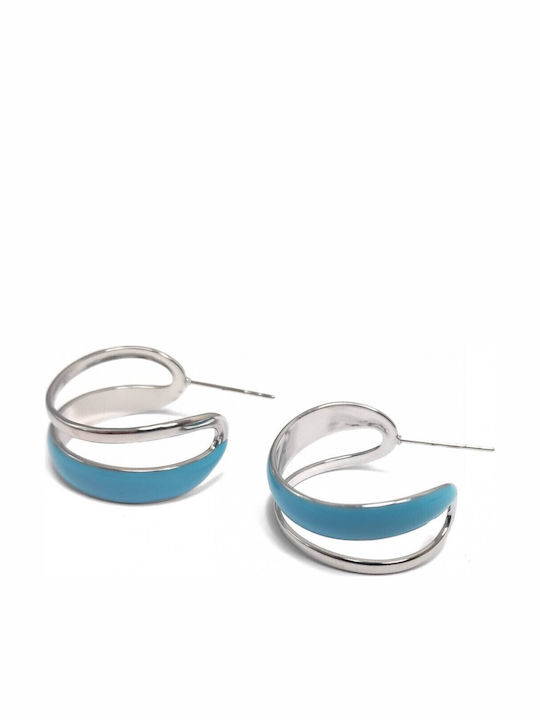 Karma Gifts karmafashion Earrings Hoops made of Steel Gold Plated with Stones