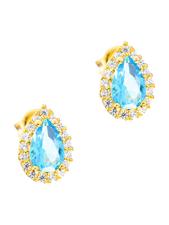 Gatsa Earrings made of Silver Gold Plated with Stones