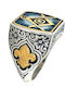 Dimitrios Exclusive Herren Ring mit Emaille aus Silber Vergoldet