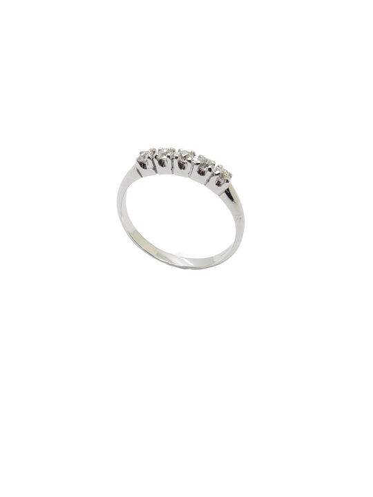 Mentzos Damen Ring mit Diamanten aus Weißgold 18K