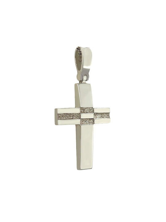 Xryseio Men's White Gold Cross 14K