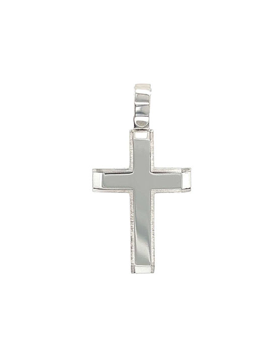 Xryseio Men's White Gold Cross 14K