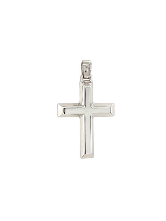 Xryseio Men's White Gold Cross 9K