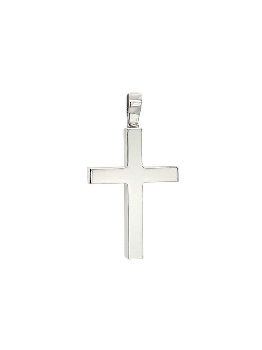 Xryseio Men's White Gold Cross 14K