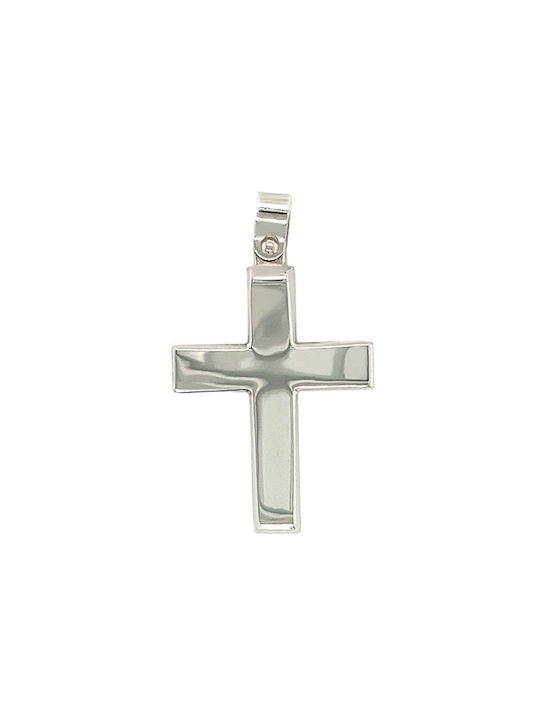 Xryseio Men's White Gold Cross 14K