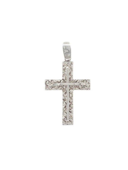 Xryseio Women's White Gold Cross 9K