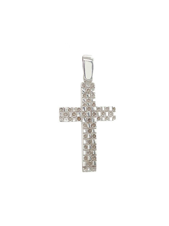 Xryseio Women's White Gold Cross 9K