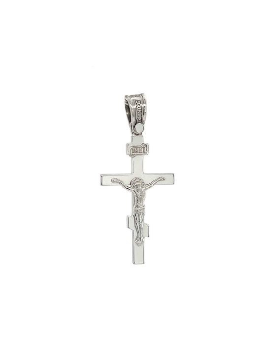 Xryseio Men's White Gold Cross 14K with the Crucified