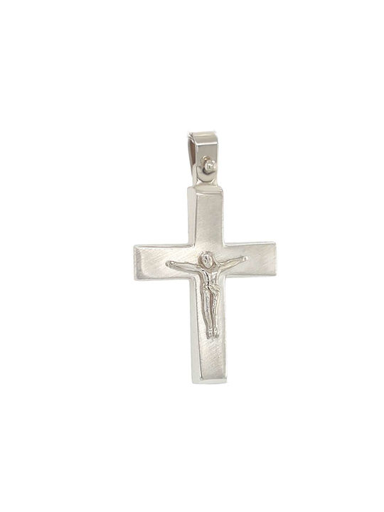 Xryseio Men's White Gold Cross 14K with the Crucified