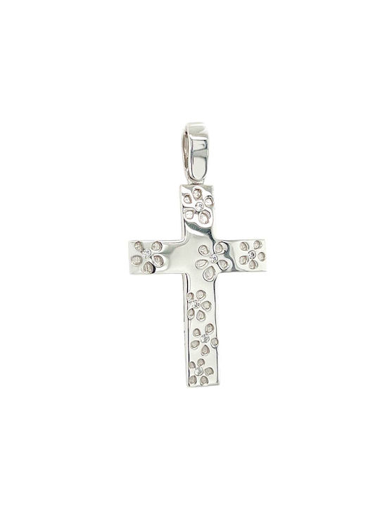 Xryseio Damen Weißgold Kreuz 14K