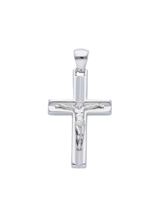 Mentzos White Gold Cross 14K with the Crucified