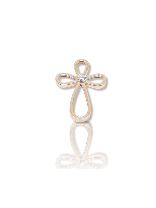 Mentzos Rose Gold Cross 14K