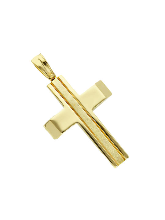 Mentzos Herren Gold Kreuz 14K