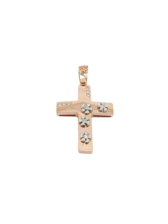 Mentzos Roségold Kreuz 14K