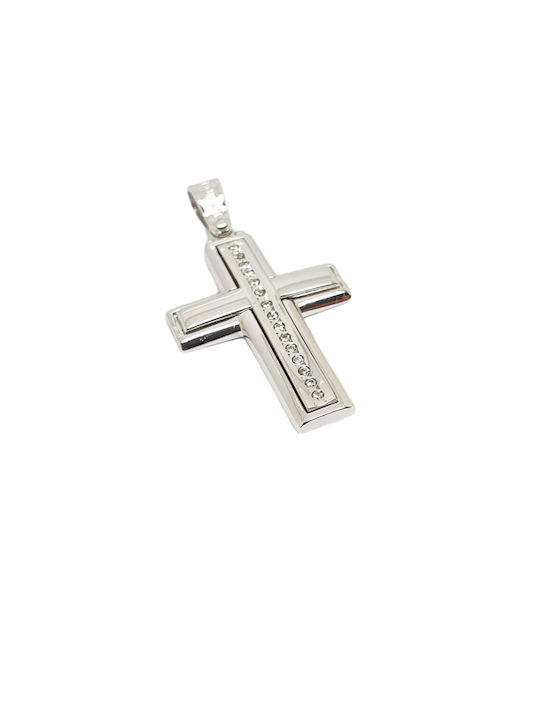 Mentzos Weißgold Kreuz 14K