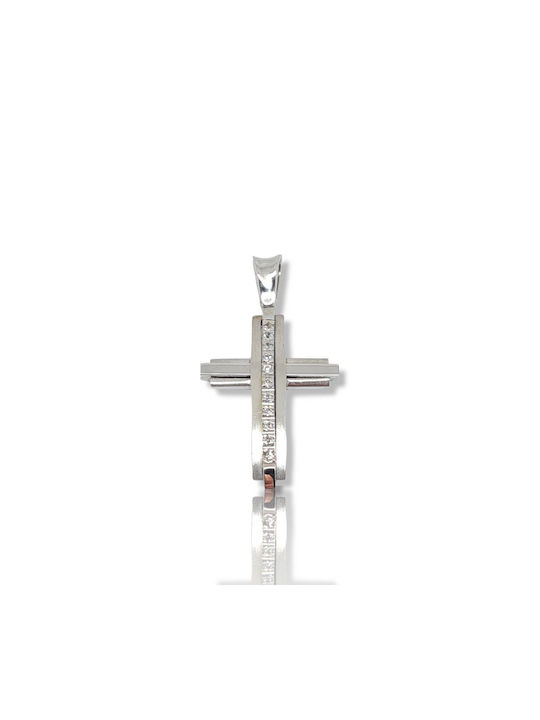 Mentzos Weißgold Kreuz 14K