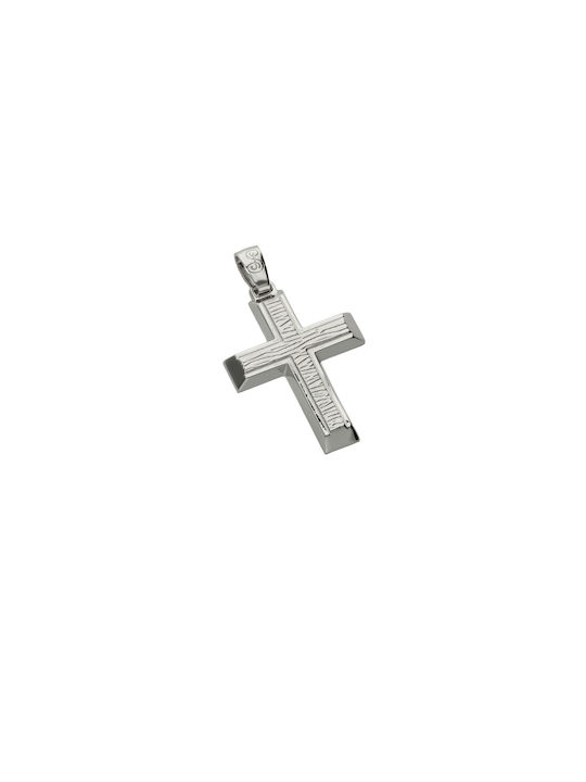 Dimiourgiko Vildiridis Herren Weißgold Kreuz 14K