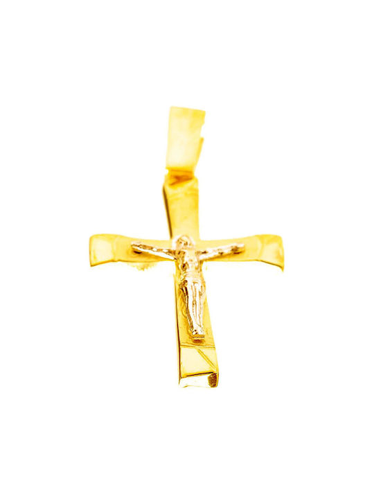 Gatsa Herren Gold Kreuz 14K mit dem Gekreuzigten