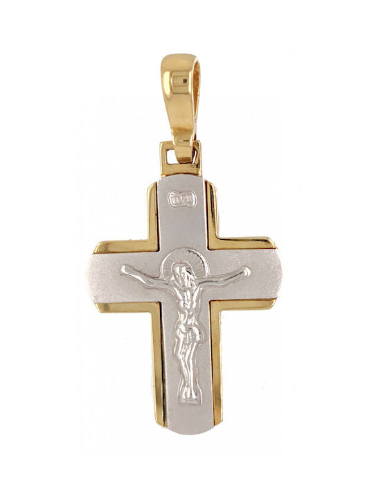 Mertzios.gr Gold Cross 14K with the Crucified