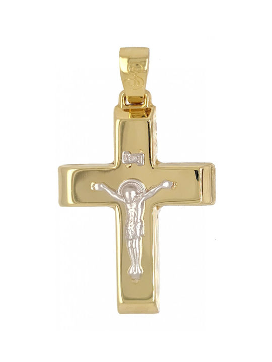 Mertzios.gr Gold Cross 14K with the Crucified