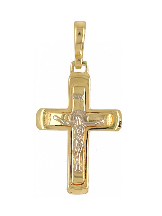 Mertzios.gr Gold Cross 14K with the Crucified